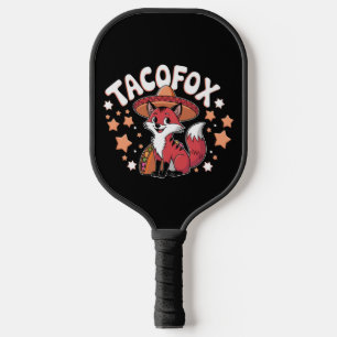 Cute taco fox cartoon design for taco lovers pickleball paddle