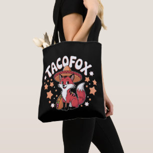 Cute taco fox cartoon design for taco lovers  tote bag