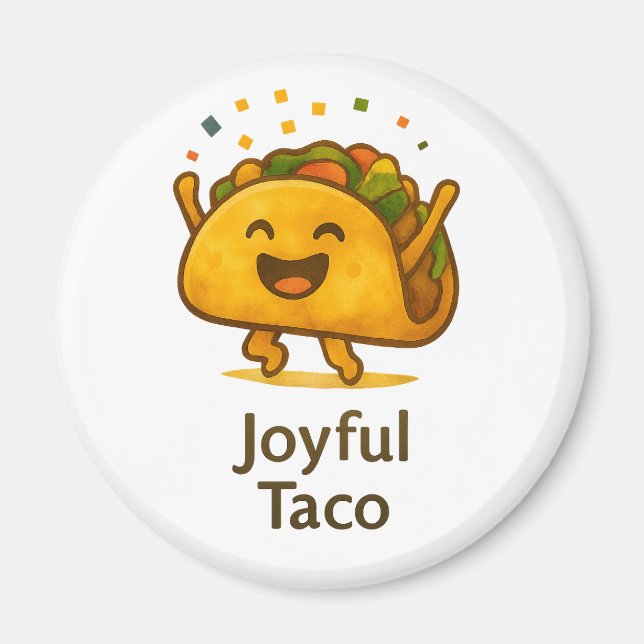 Cute Taco Fridge Magnet | Funny Foodie Gift (Front)