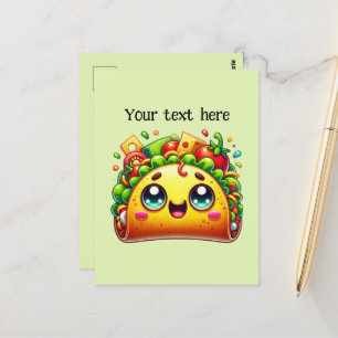 Cute taco lovers customise postcard
