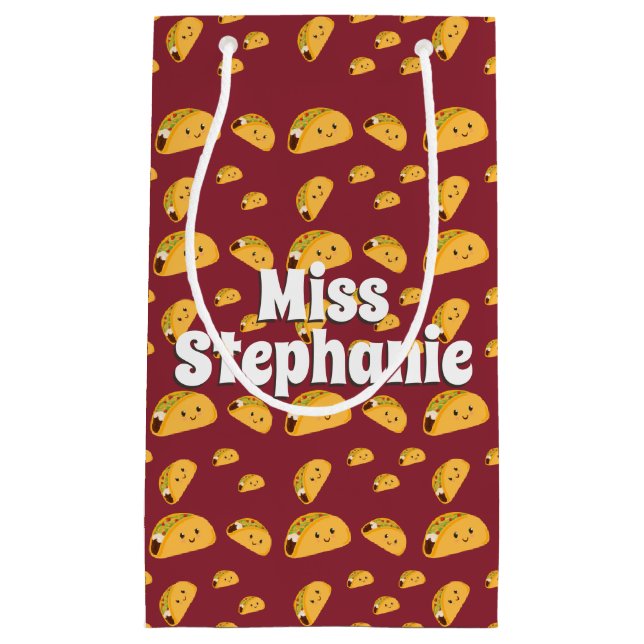 Cute Taco Pattern Name Gift Bag (Front)