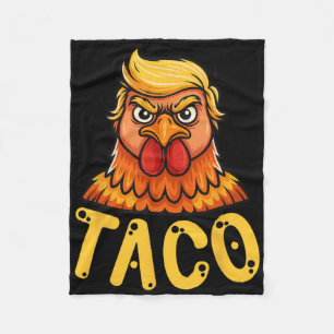 Cute Taco Trump Always Chickens Out Funny Let's Go Fleece Blanket