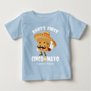 Cute Taco WHTXT Baby's First Cinco de Mayo Baby T-Shirt