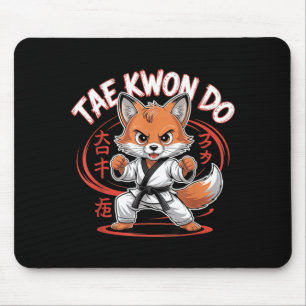 Cute Taekwondo fox - Funny Korean MMA TKD Mouse Pad