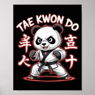 Cute Taekwondo Panda - Funny Korean MMA TKD Poster
