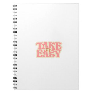 Cute Take It Easy Retro Wavy Aesthetic Notebook