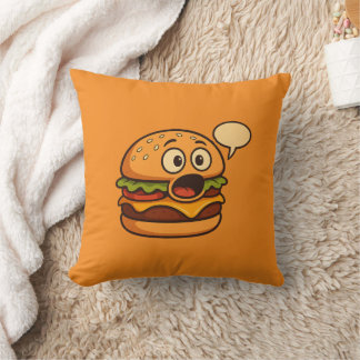 " Cute Talking Hamburger Decorative Pillow ''