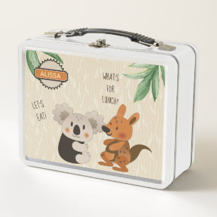 Cute Talking Koala and Kangaroo ID457 Metal Lunch Box