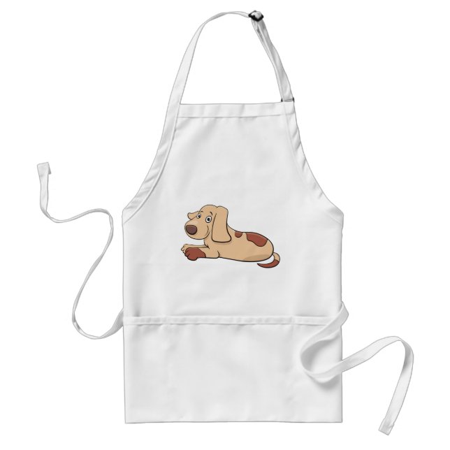 Cute Tan and Brown Spotted Puppy Dog Standard Apron (Front)