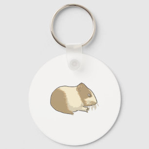 cute tan and white hamster key ring