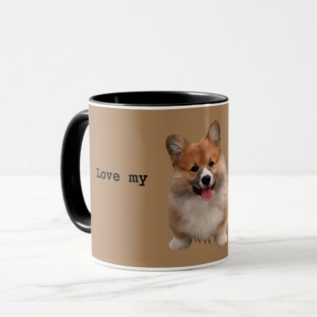 Cute Tan Welsh Corgi Mug (Front Left)