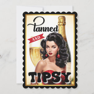 Cute Tanned and Tipsy Pinup Thank You Card