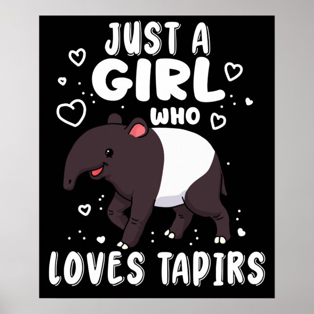 Cute Tapir Gift Women Tapir Gifts Girls Tapir Poster (Front)