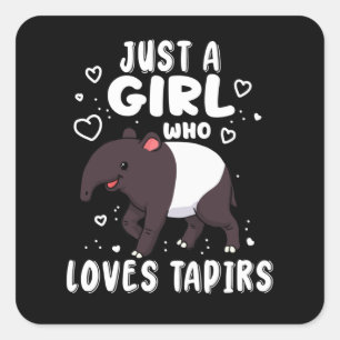 Cute Tapir Gift Women Tapir Gifts Girls Tapir Square Sticker
