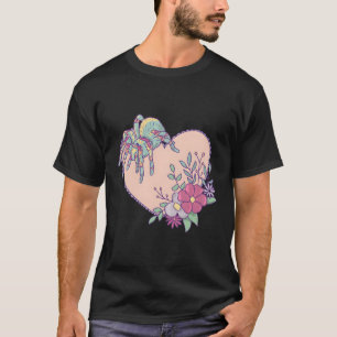 Cute Tarantula Spider With Heart And Flowers T-Shirt