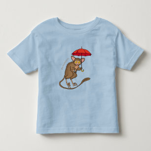 Cute Tarsier with umbrella cartoon illustration Toddler T-Shirt