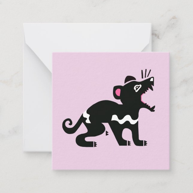 Cute Tasmanian devil - Aussie wildlife - Pink Card (Front)