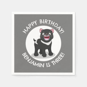 Cute Tasmanian devil personalised cartoon birthday Napkin