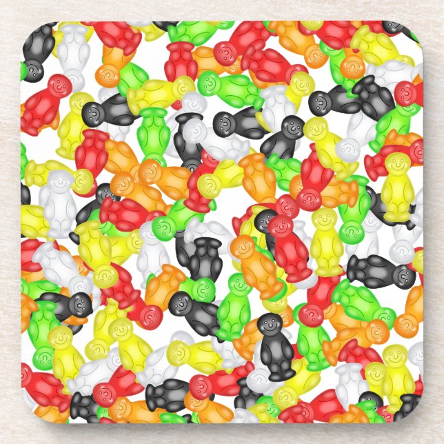 Cute Tasty Jelly Baby Sweet Candy Treats Coaster (Front)