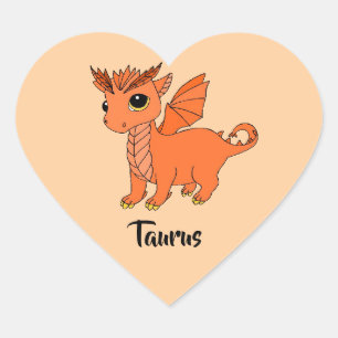 Cute Taurus Dragon design zodiac sticker