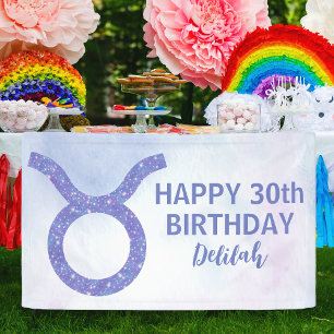 Cute Taurus Sign Custom Purple Birthday Party
