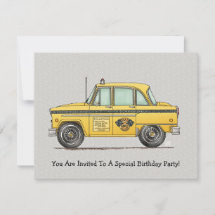 Cute Taxi Cab Invitation