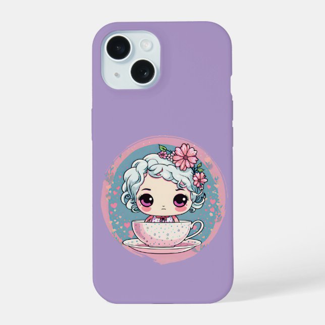 Cute Tea Cup Doll iPhone / iPad case (Back)