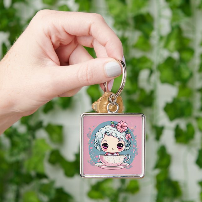 Cute Tea Cup Doll Keychain (Hand)