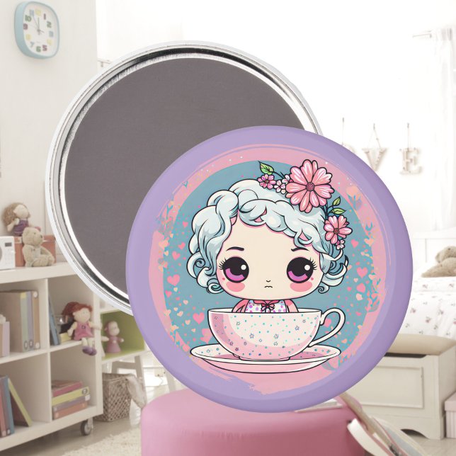 Cute Tea Cup Doll Magnet (Creator Uploaded)