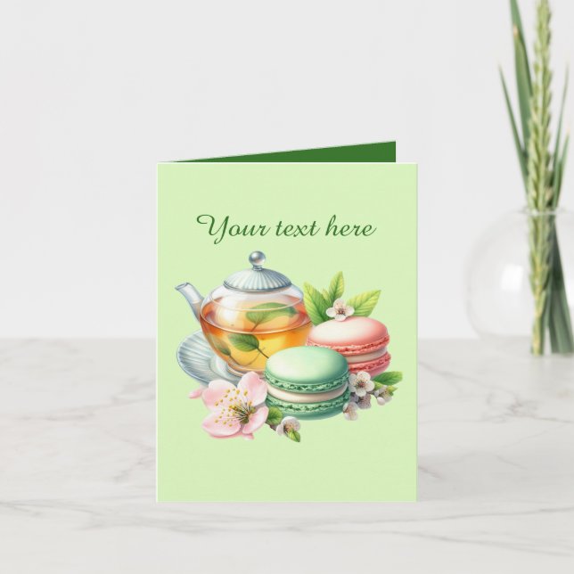Cute tea lovers customisable  card (Front)