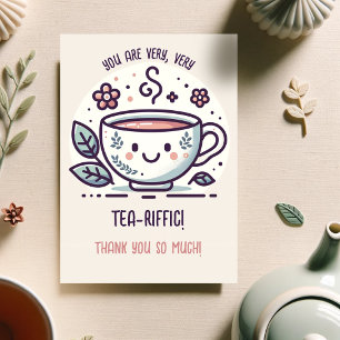 Cute Tea Lover's Gratitude Appreciation  Thank You Card