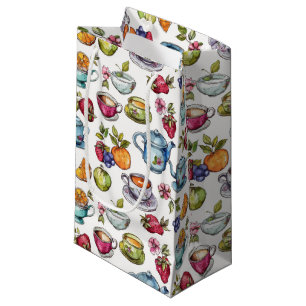 Cute tea lovers tiled party  small gift bag