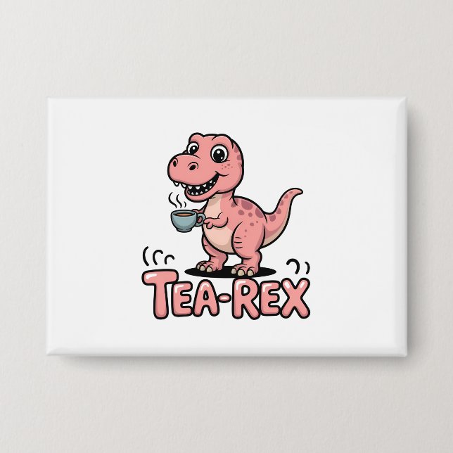 Cute Tea-Rex Pink Dinosaur – Sip Happens! (Front)