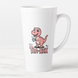 Cute Tea-Rex Pink Dinosaur – Sip Happens! Latte Mug