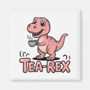Cute Tea-Rex Pink Dinosaur – Sip Happens! Magnet