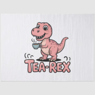 Cute Tea-Rex Pink Dinosaur – Sip Happens! Tissue Paper