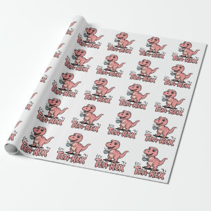 Cute Tea-Rex Pink Dinosaur – Sip Happens! Wrapping Paper