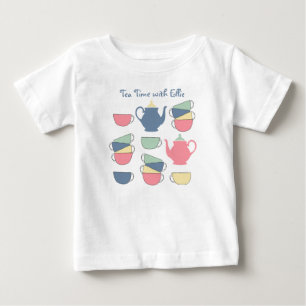 Cute Tea Time Personalised Baby T-Shirt