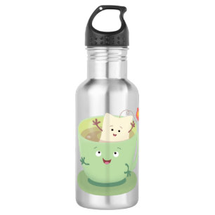 Cute teabag cup cartoon humour character 532 ml water bottle
