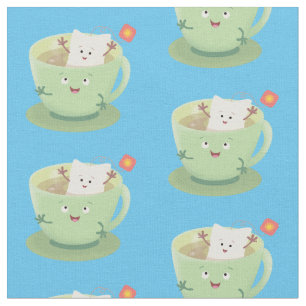 Cute teabag cup cartoon humour character fabric