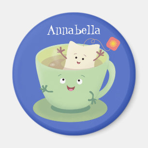 Cute teabag cup cartoon humour character magnet