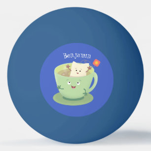 Cute teabag cup cartoon humour character ping pong ball