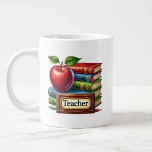 Cute Teacher add monogram Large Coffee Mug
