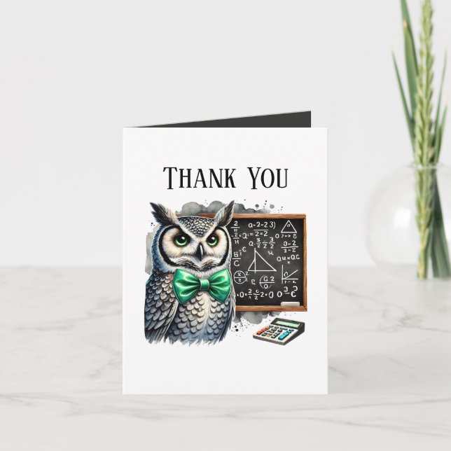 Cute Teacher add your message  Thank You Card (Front)