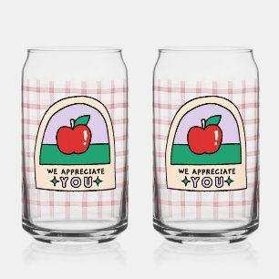Cute Teacher Apple Cup Can Glass