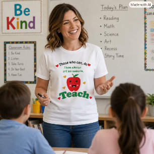 Cute Teacher Apple Those Who Can and Are Awesome T-Shirt