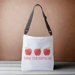 Cute Teacher Apples Personalised Crossbody Bag