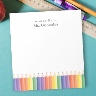 Cute Teacher Appreciation Rainbow Notepad
