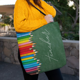 Cute Teacher Chalkboard Personalised Tote Bag