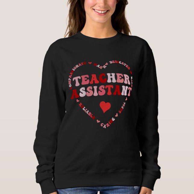 Cute Teacher Coach Valentines Day Heart Sweatshirt (Front)